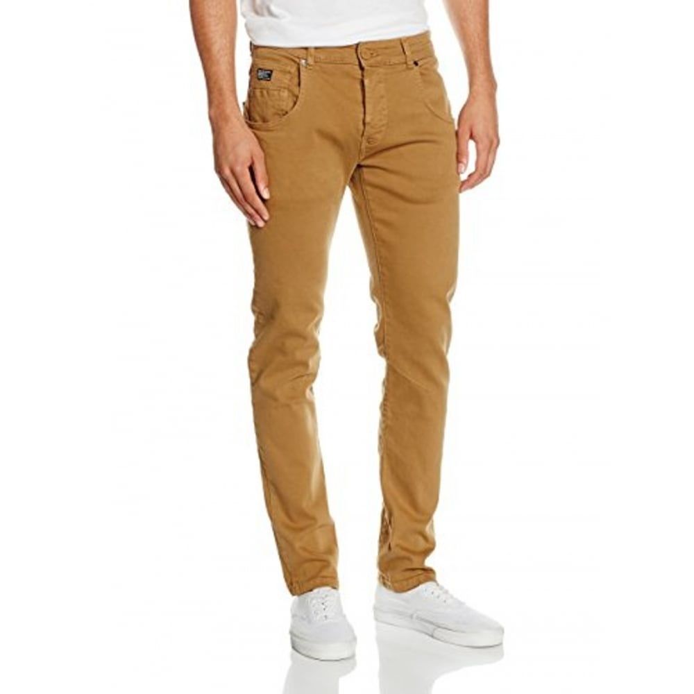Firetrap Mens Parlin Designer Slim Fit Tapered Summer Chinos Pants Tobacco
