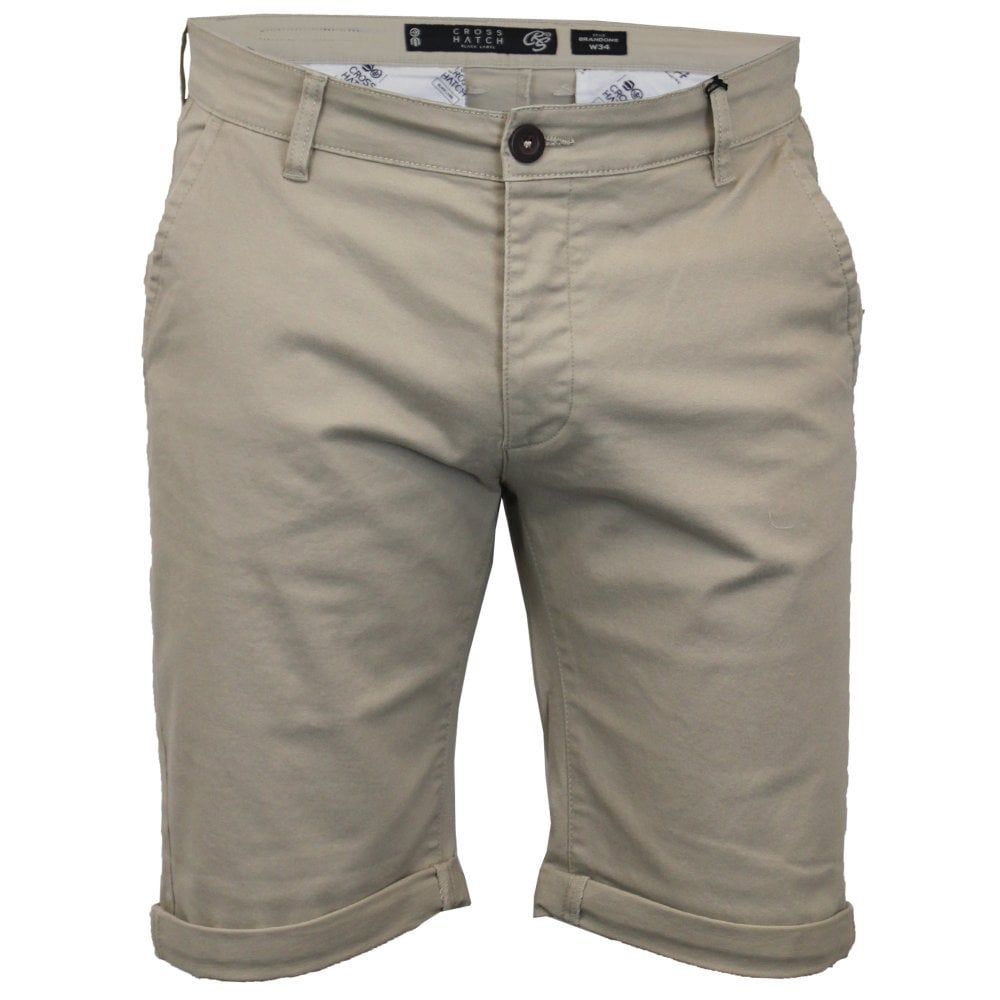 Crosshatch Men New Brandons Designer Cargo Chino Shorts Oxford Tan
