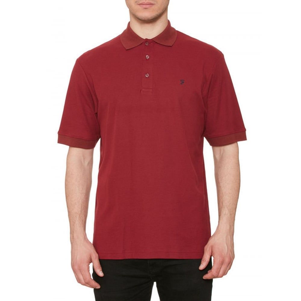 Farah Mens Casual Cove Polo Shirts Cabernet