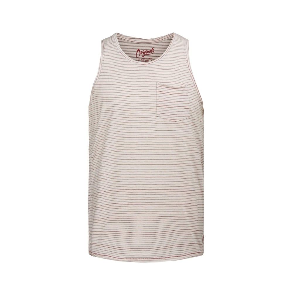 Jack & Jones Mens Designer Branded Pasadena Striped Tank Vest Ensign Blue