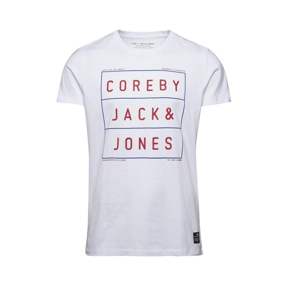 Jack & Jones Mens New Casual Designer Crew Neck Fame T-Shirt White