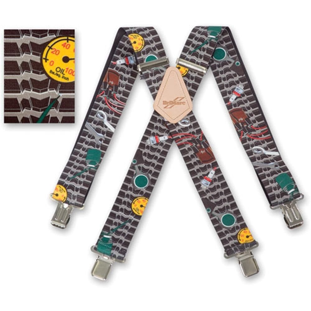 Brimarc Mens Heavy Duty Mechanic Braces Trouser Belt Suspender 2" 50mm Wide