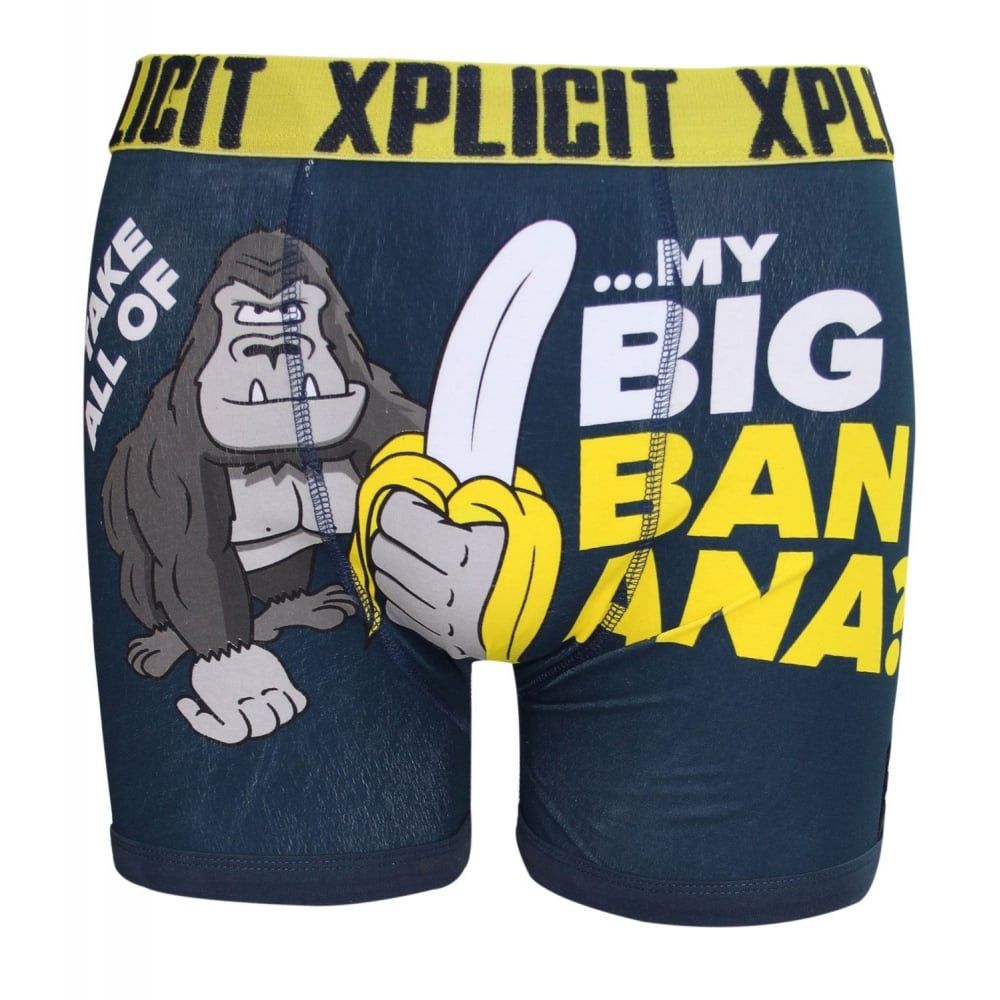 Xplicit Men's Funny Rude Umph Geek Cartoon Novelty Boxer Shorts Trunks Night Sky