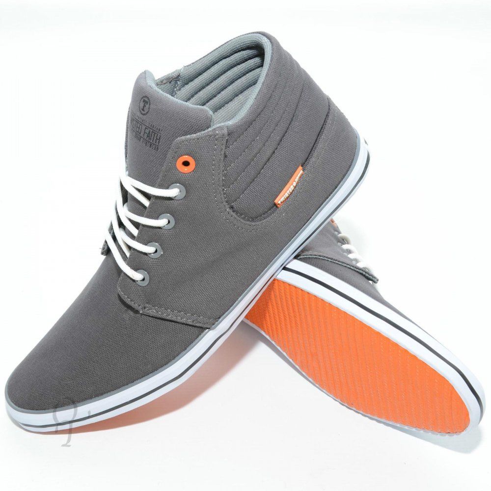 P76 Canvas High Tops Pumps Lace Ups Grey