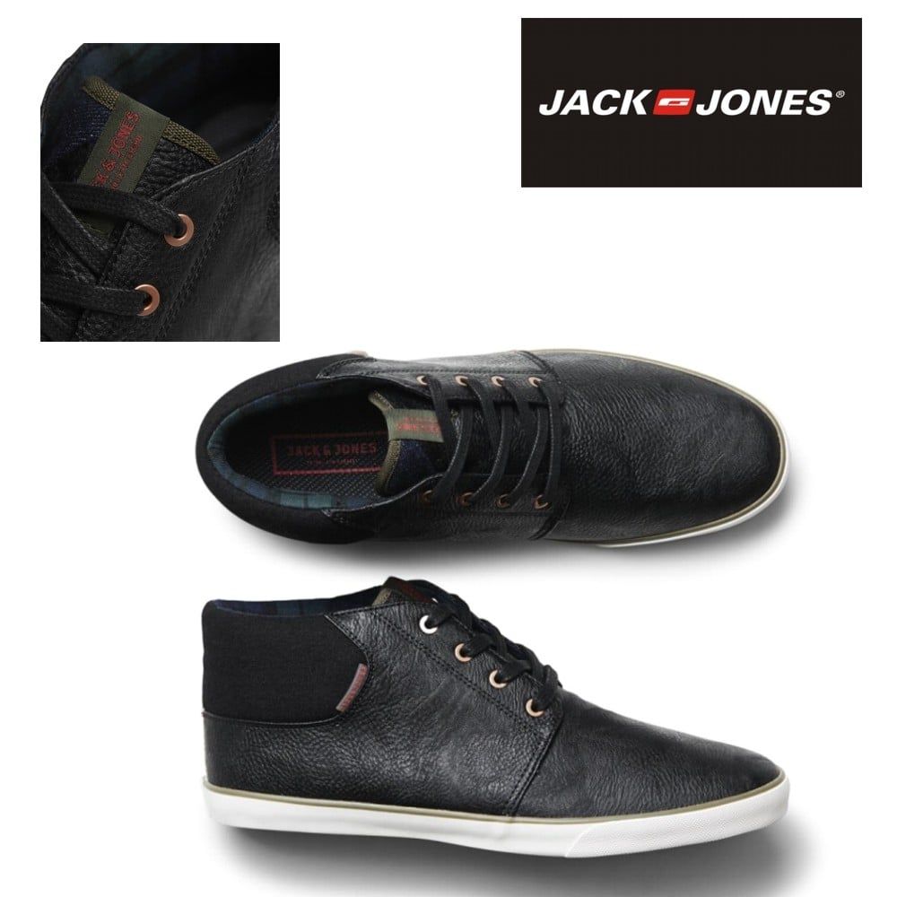 Jack & Jones Vertigo PU Sneakers High Top Core Trainers Pumps Anthracite