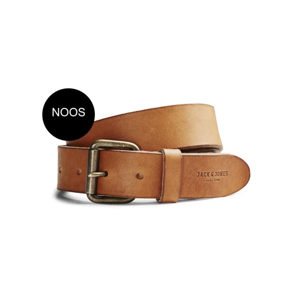 Jack & Jones Jakob Buckle Casual Leather Trousers Jean Belt Mocha