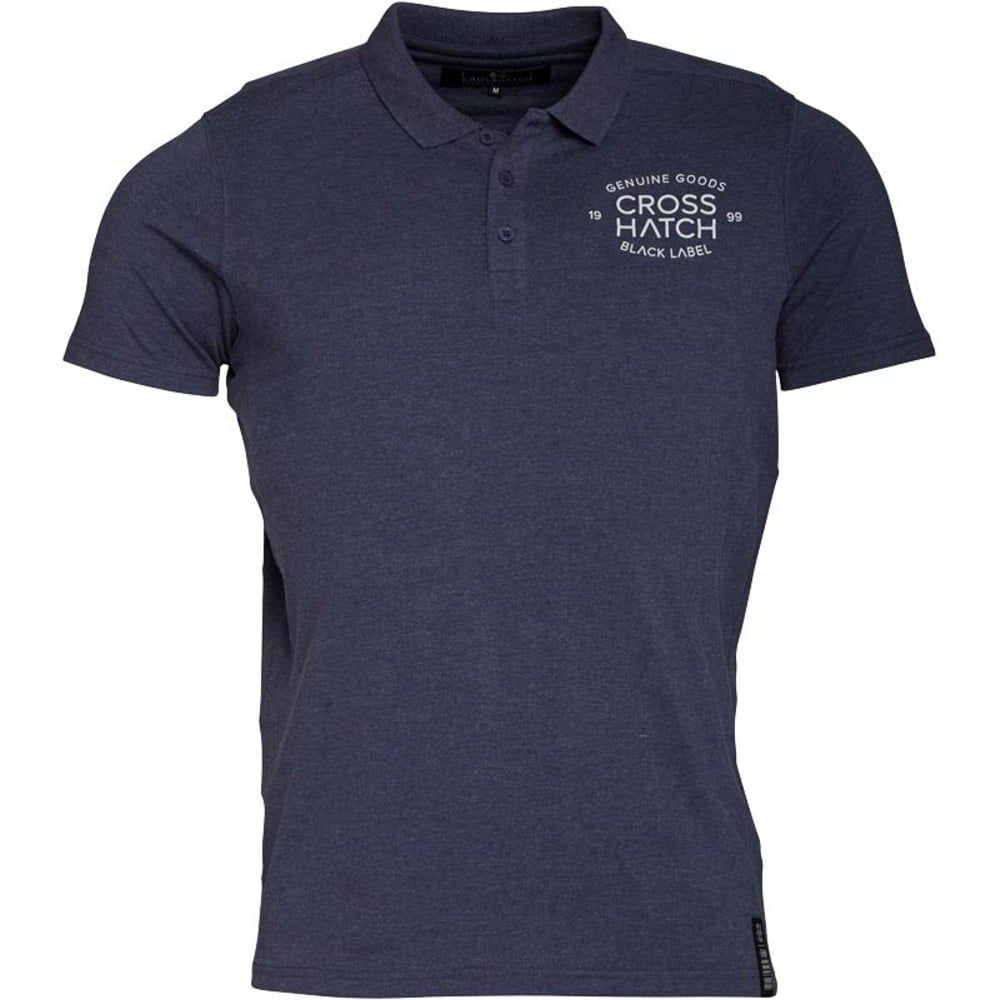 Crosshatch Haiden Mens Authentic Casual Designer Pique Polo Shirt Mood Indigo