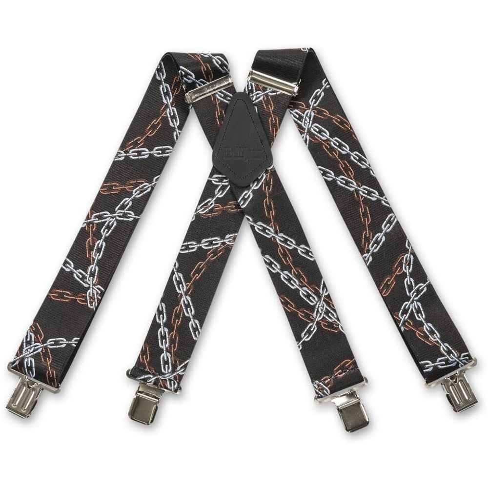 Brimarc Mens Heavy Duty Rusty Chains Braces Trouser Belt Suspender 2" 50mm Wide