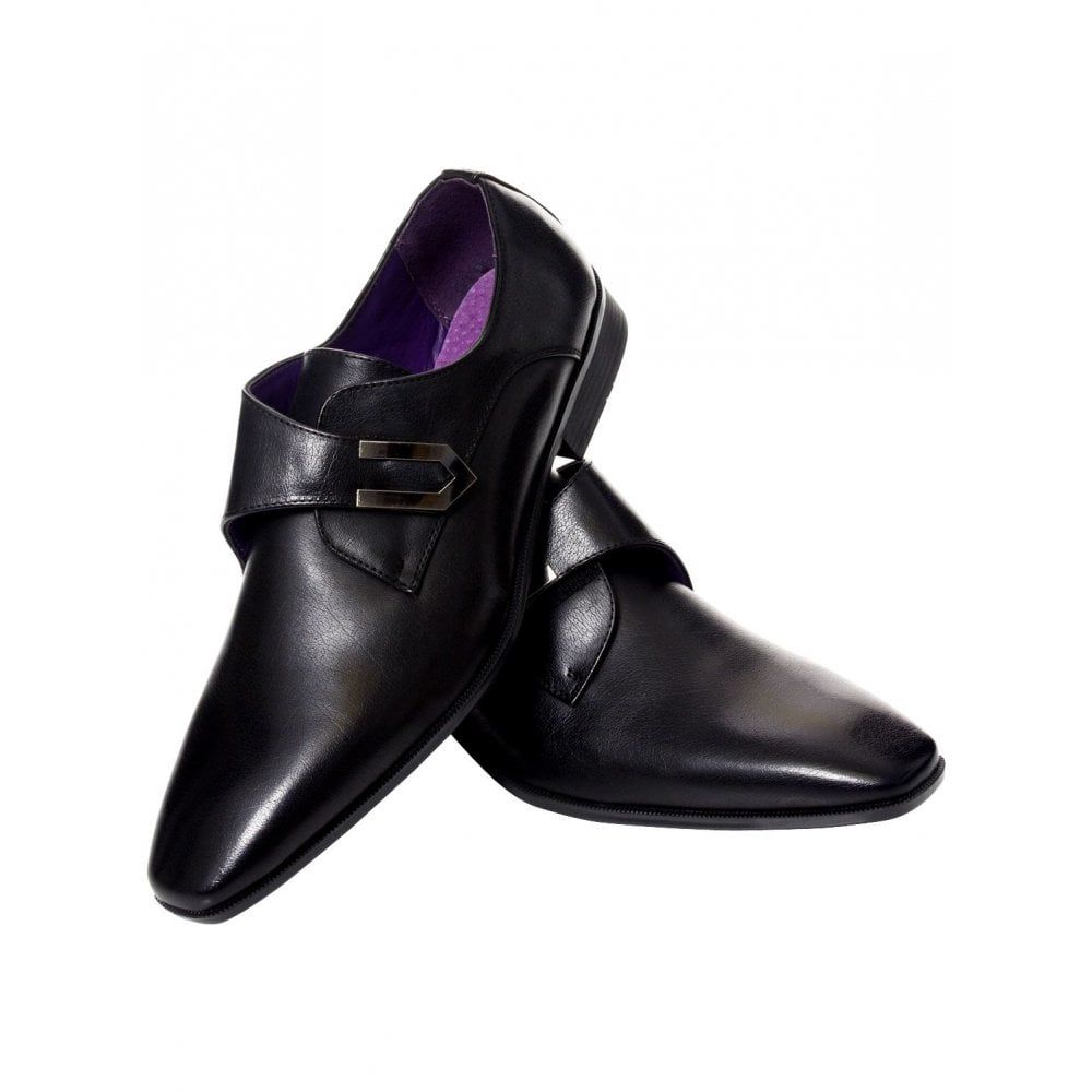 Mens Belide Designer Faux Leather Shoes Smart Formal Wedding Office Black