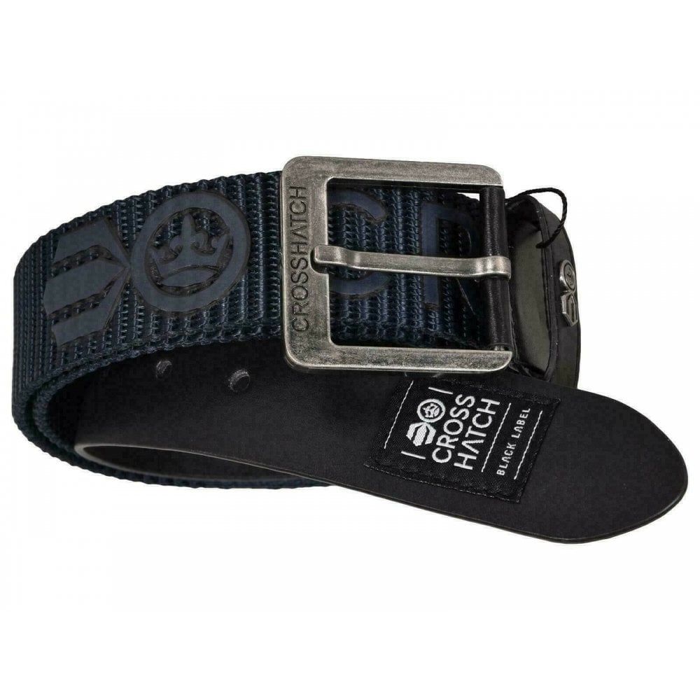 Crosshatch Mens Branded Metzler Canvas Designer Nylon Belt Beetle