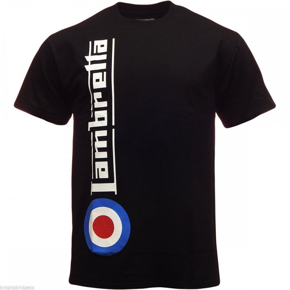 Vintage Retro Mens Side Logo T-Shirt Black