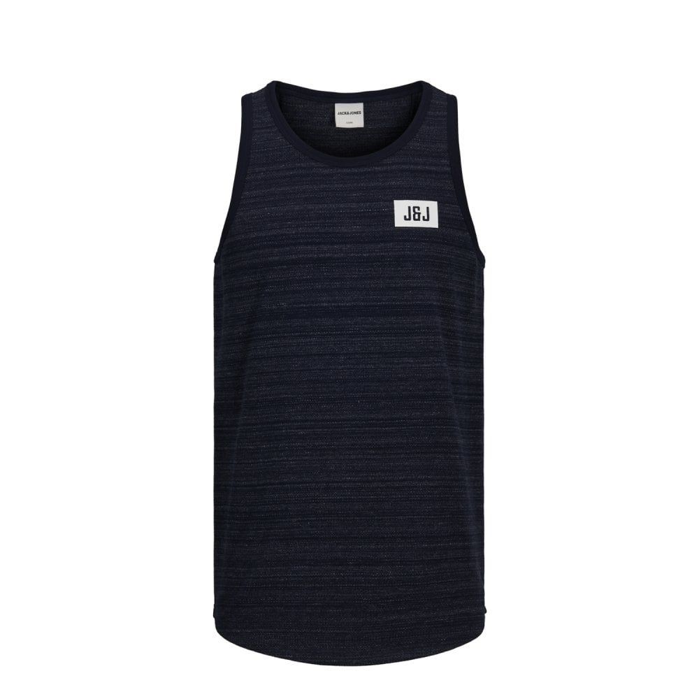 Jack & Jones Mens Designer Branded Regular Fit Constructed Tank Vest Maritime Blue