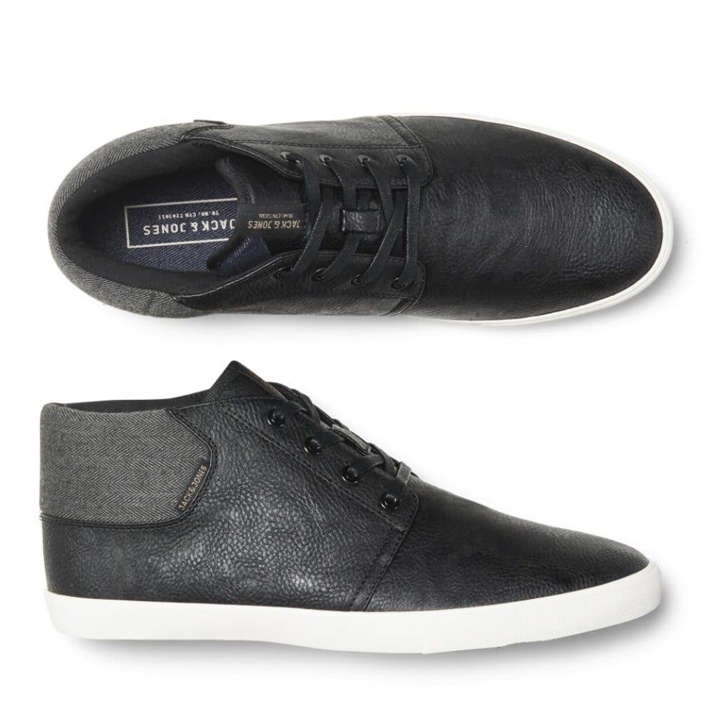 Jack & Jones Vertigo PU Sneakers Mix High Top Core Trainers Pumps Anthracite