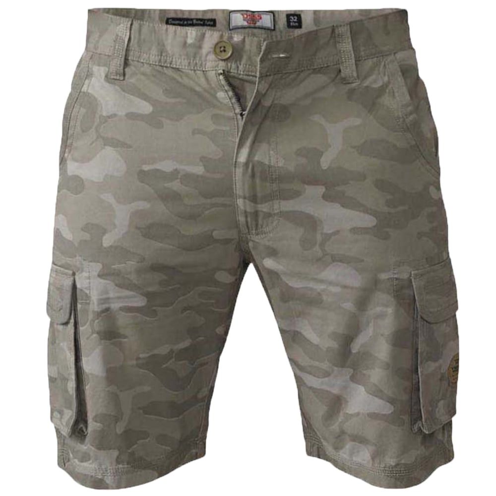 Mens D555 Camo Cargo Shorts Victor Military Army Knee Length Stone