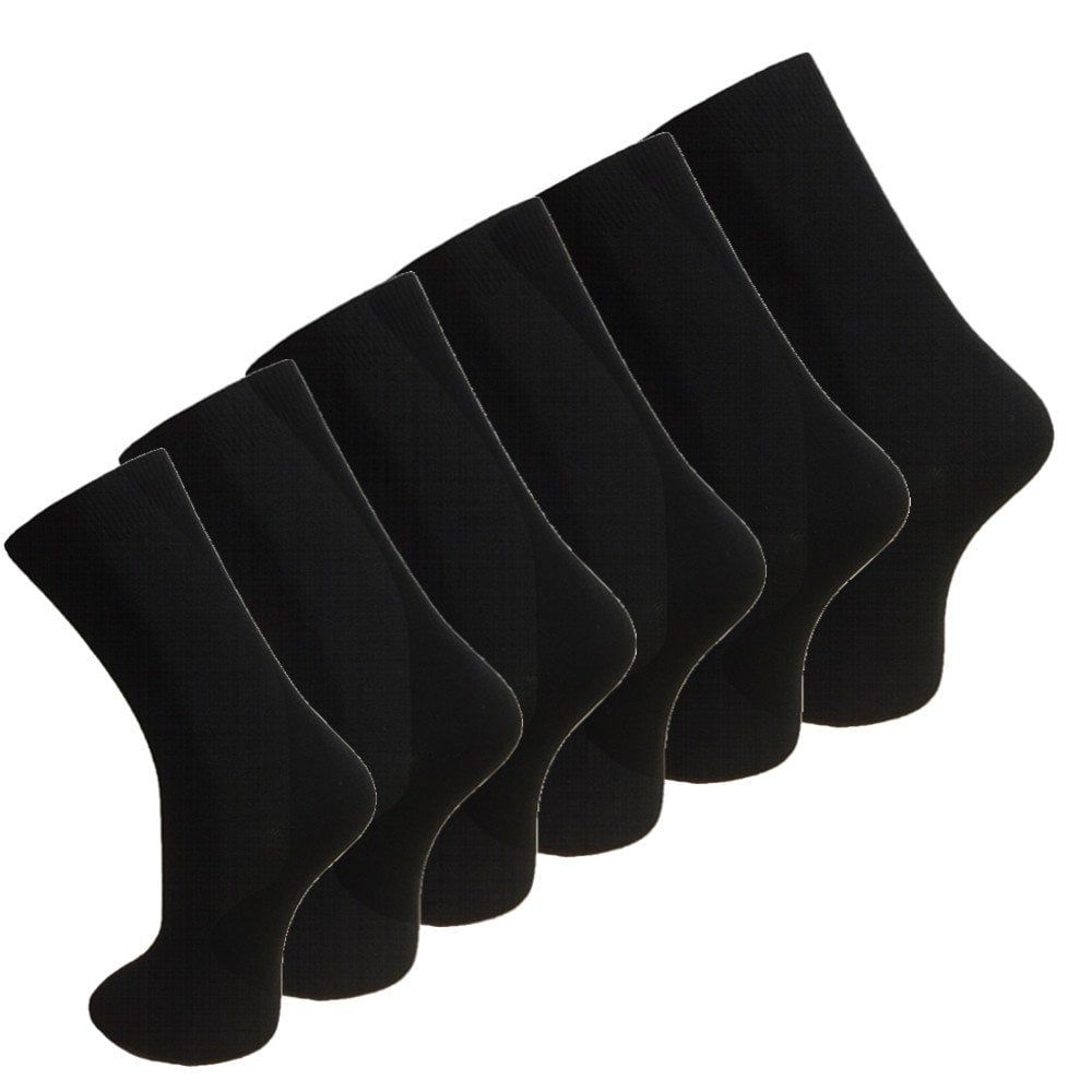 6 Pack Mens Black Cotton Rich Calf Socks Uk Size 6-11 Work Socks Best Quality