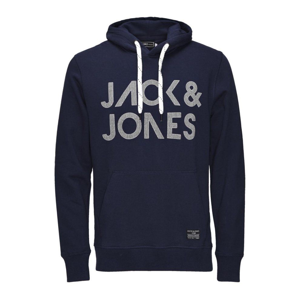 Jack & Jones Scale Branded Hooded Top Navy
