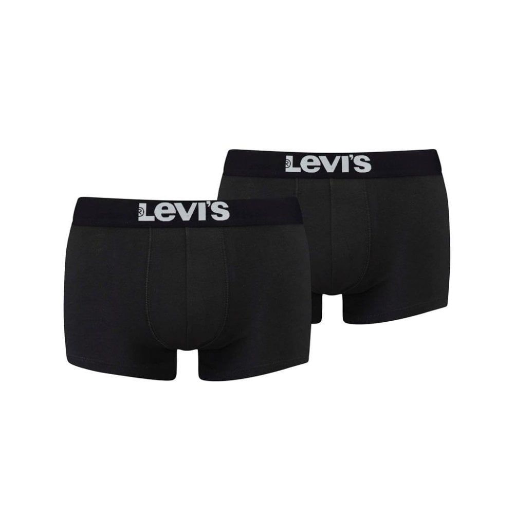 Mens Levi's New Branded 2 Pack Boxer Trunks 200SF Jet Black