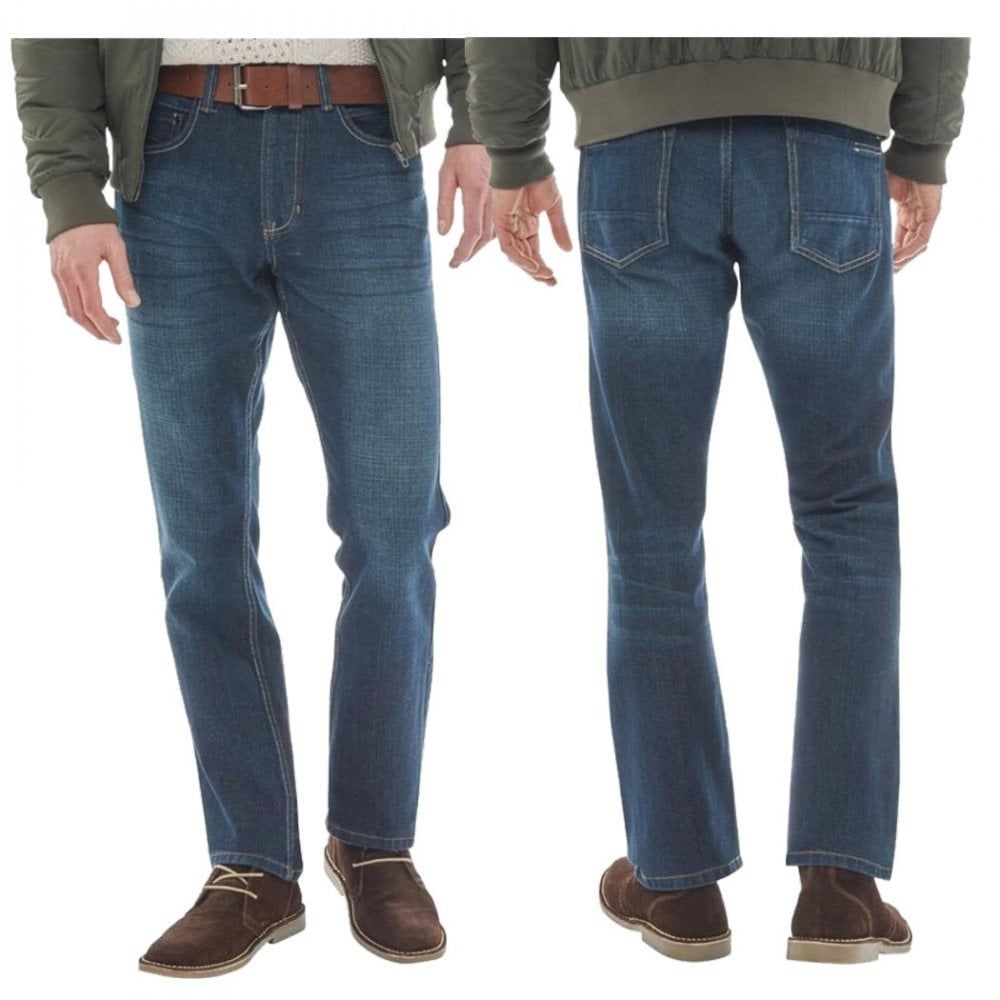 Crosshatch Bancrofter Mens new Branded Regular Fit Straight Leg Denim Jeans Dark Wash