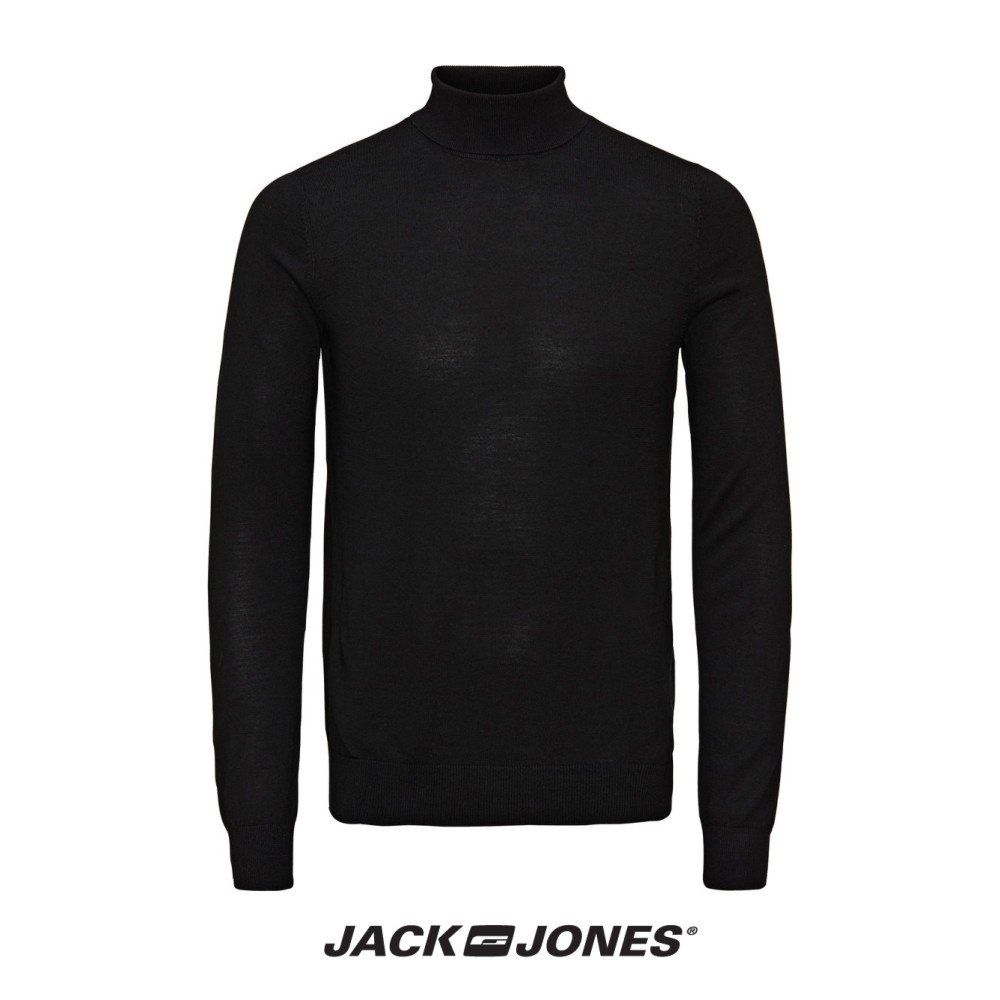 Jack & Jones Mark Knit Slim Fit Roll Neck Black