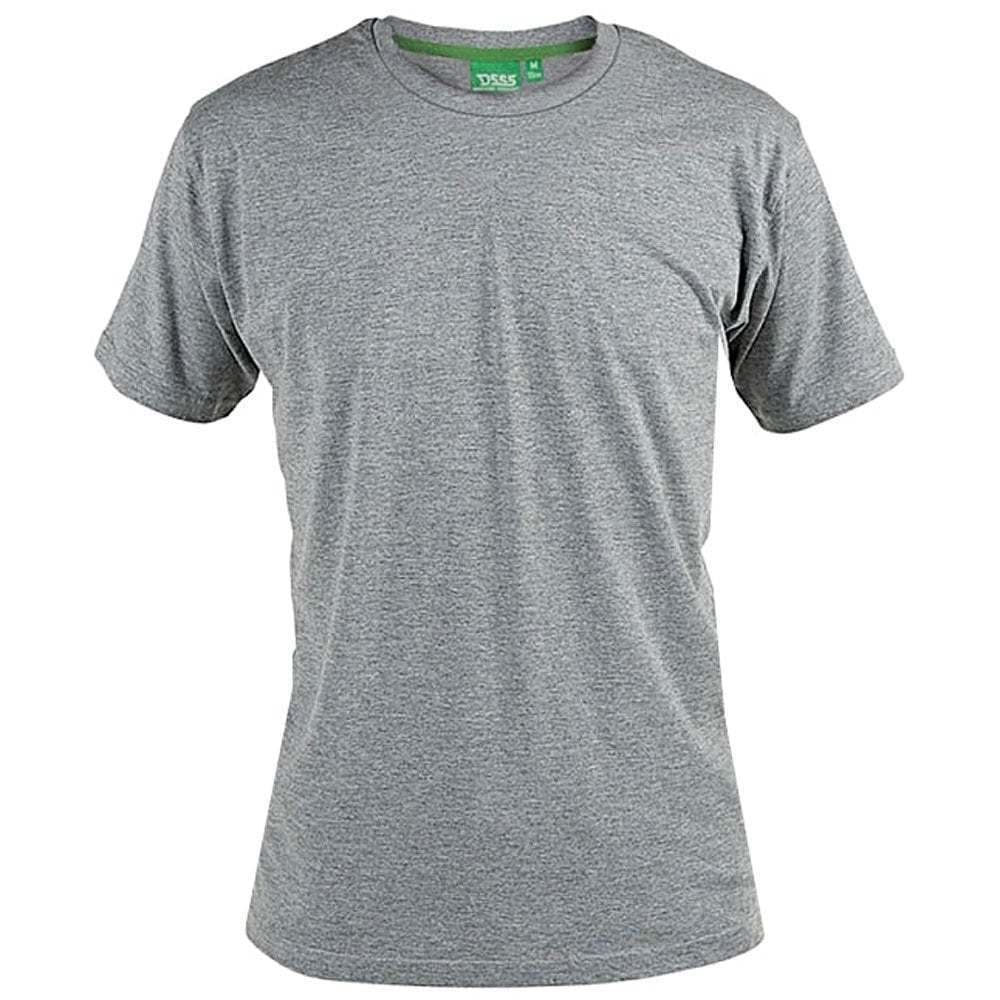 Mens D555 New Premium Weight Combed Cotton King Size Crew Neck T-Shirt Grey