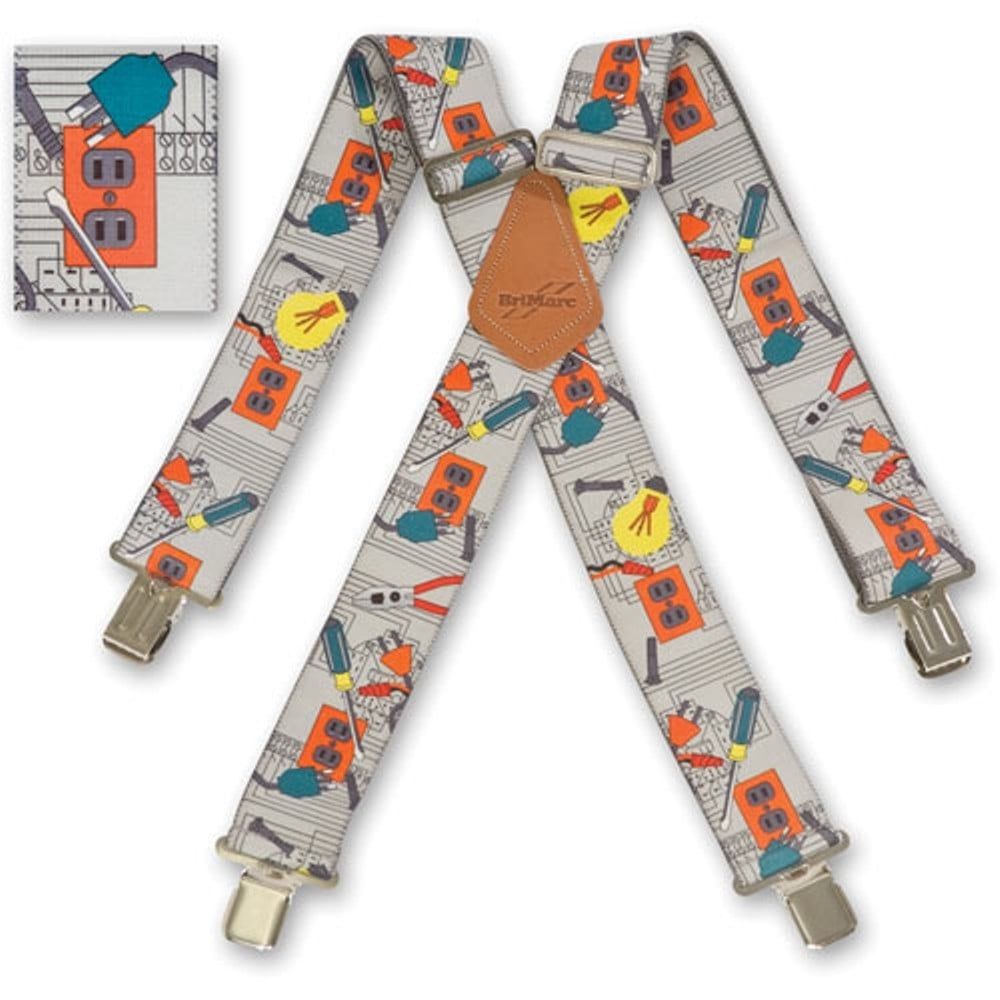 Brimarc Mens Heavy Duty Electricians Braces Trouser Belt Suspender 2" 50mm Wide