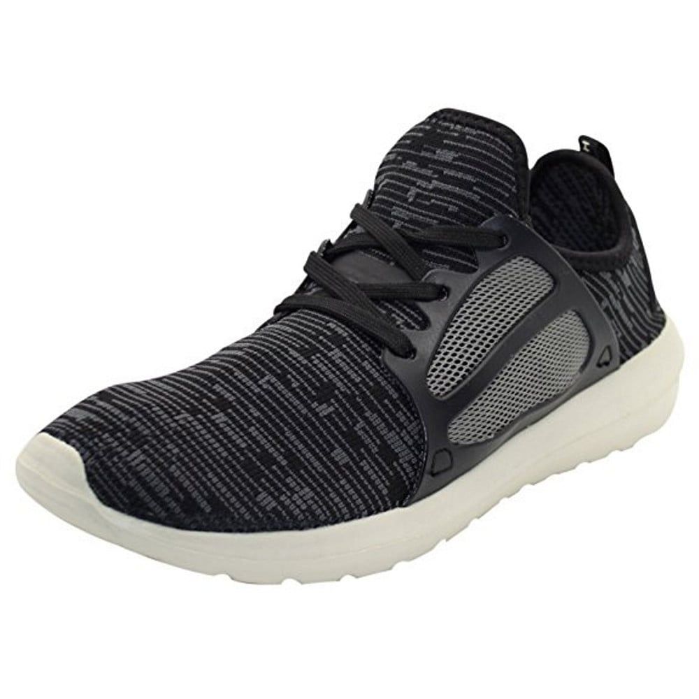 Mens New Crosshatch Metoric Trainers Black & Grey