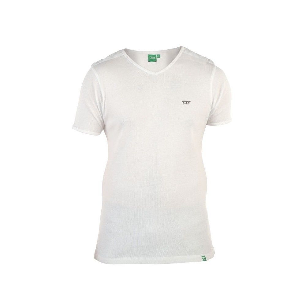 Duke 555 Ozark Mens New Ribbed V Neck Top White