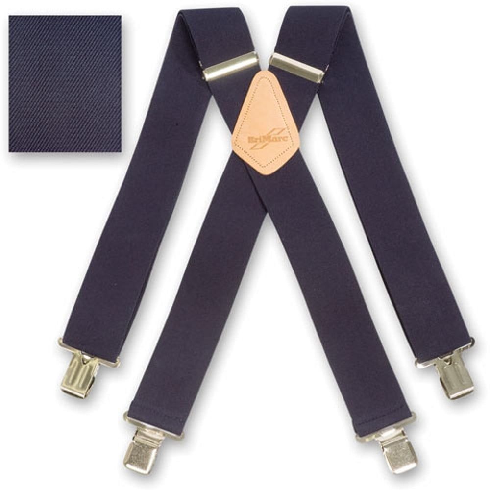 Brimarc Mens Heavy Duty Navy Blue Braces Trouser Belt Suspender 2" 50mm Wide