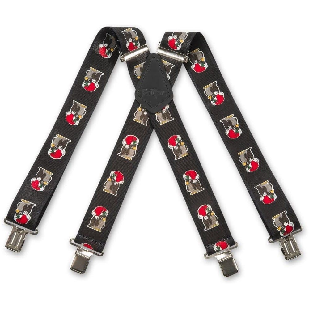 Brimarc Mens Heavy Duty Black Penguin Braces Trouser Belt Suspender 2" 50mm Wide