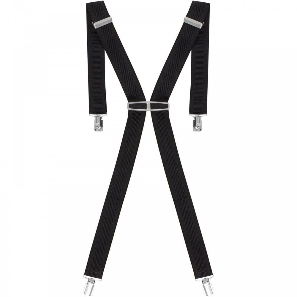 Threads Mens Heavy Duty Black Braces Trouser Belt Suspender 1.5" 35mm Wide