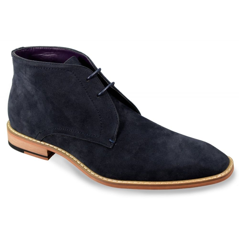 Cavani Mens New James Classic Mod Dessert Real Suede Boots Navy