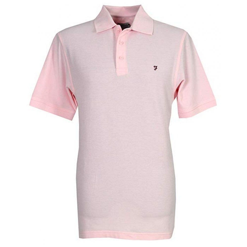 Farah Mens New Casual Cove Plain Polo Shirts Rich Pink