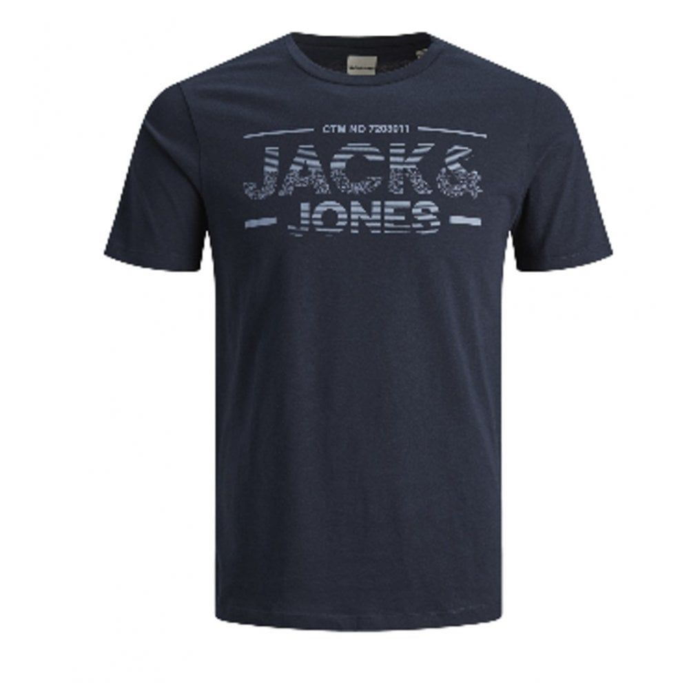 Mens Jack & Jones New Sead Designer Classic T Shirt Sky Captain