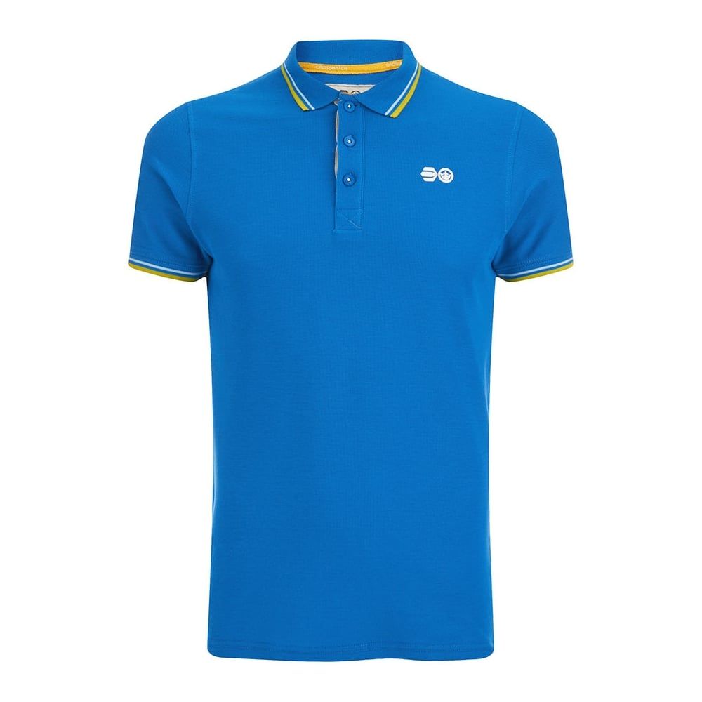Crosshatch Downtalk Twin Tipped Authentic Casual Designer Polo Shirt Directoire Blue