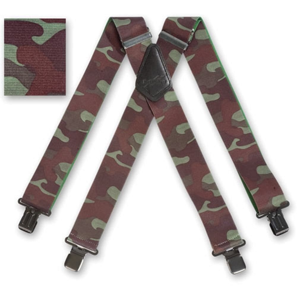 Brimarc Mens Heavy Duty Woodland Camouflage Braces Trouser Belt Suspender 2" 50mm Wide 