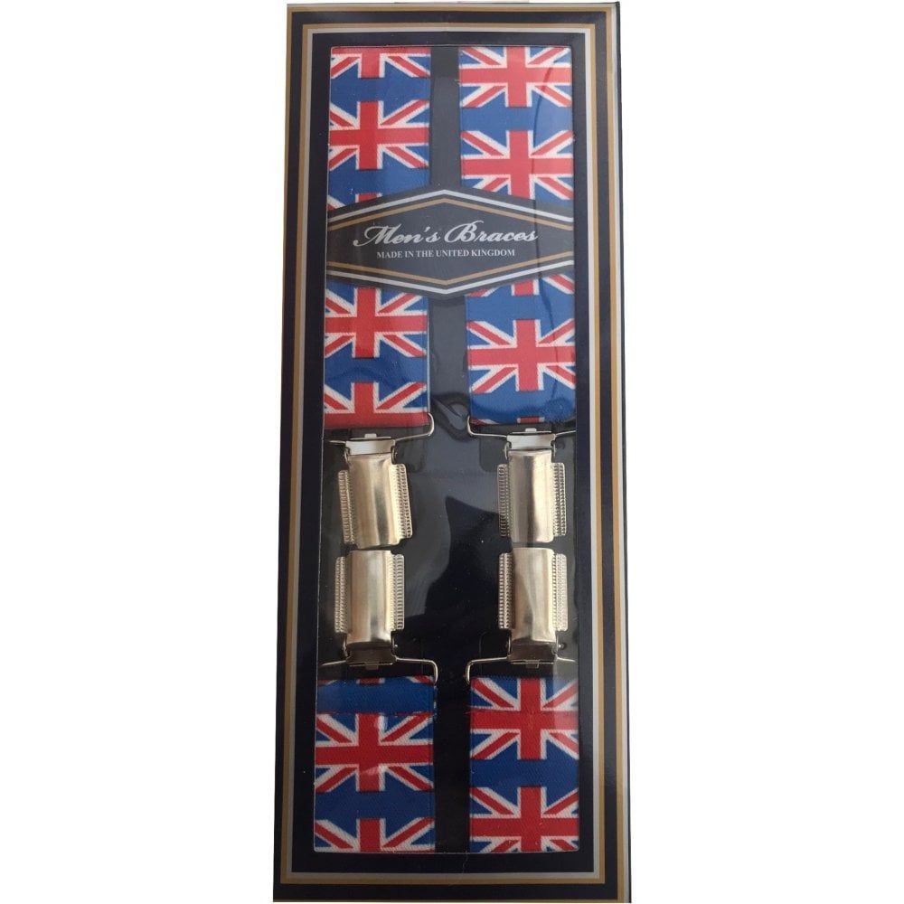 Threads Mens Heavy Duty Union Jack Braces Trouser Belt Suspender 1.5" 35mm Wide