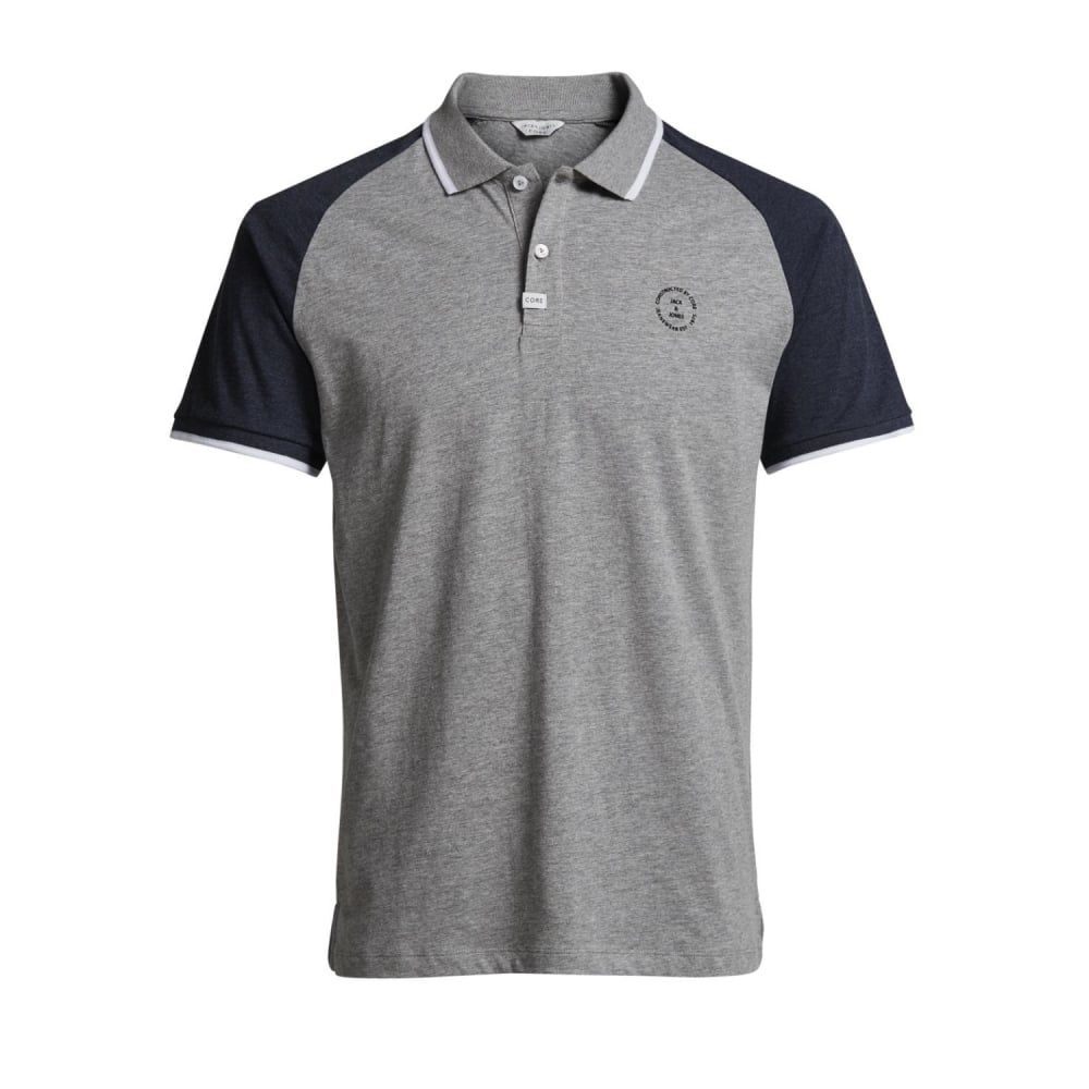 Jack & Jones Mens Casual Witt Slim Fit Polo Shirts Grey Melange