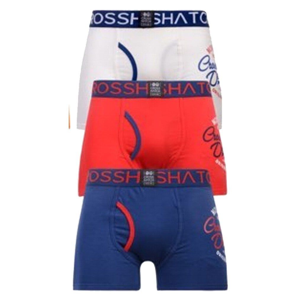 Crosshatch 3 Pack Kirks Designer Boxer Trunks Underwear Estate Blue