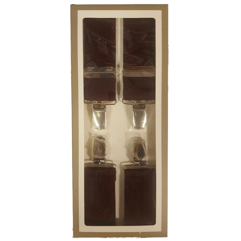 Carabou Classic 1.4" 35mm Wide Vintage Mod Mens Plain Braces Wine