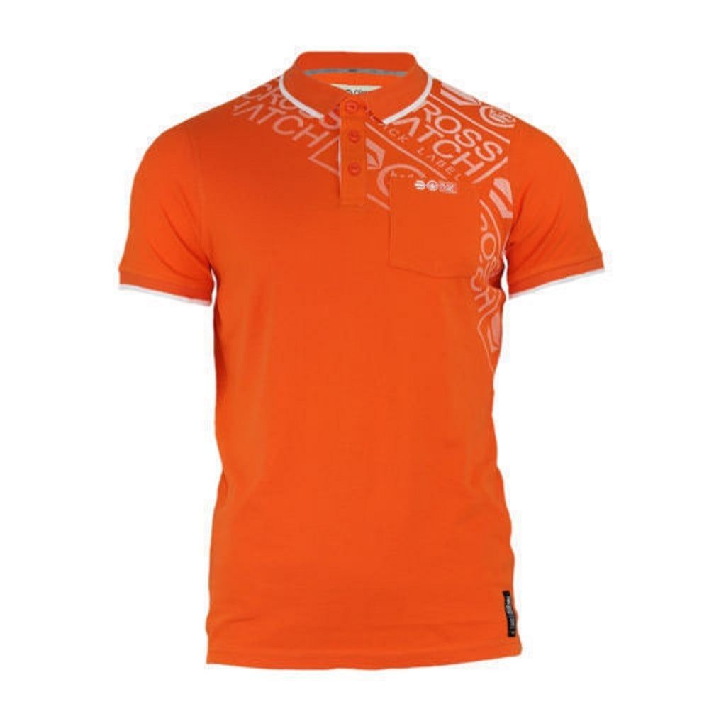 Crosshatch Fadelast Mens Authentic Casual Designer Pique Polo Shirt Flame