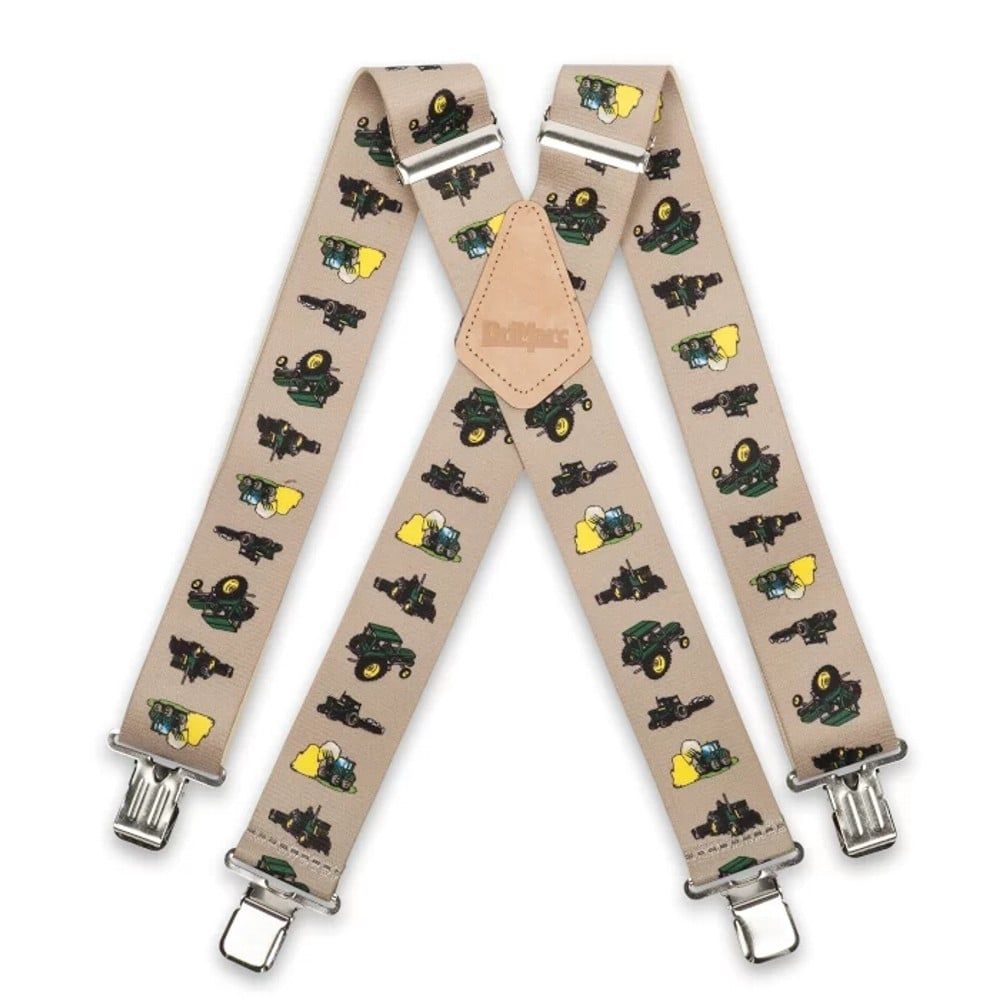 Brimarc Mens Heavy Duty Tractor Beige Braces Trouser Belt Suspender 2" 50mm Wide