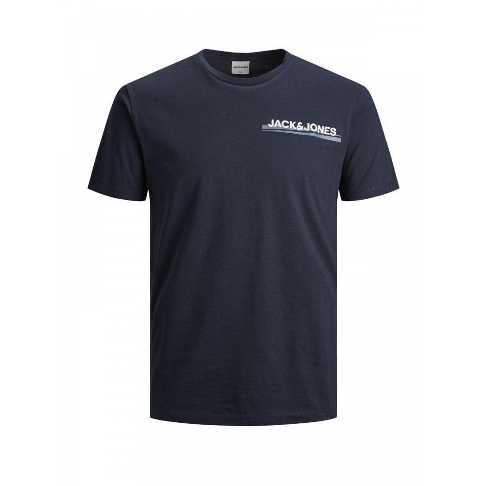 Mens Jack & Jones New JCOZINE Designer Classic T Shirt Sky Captain