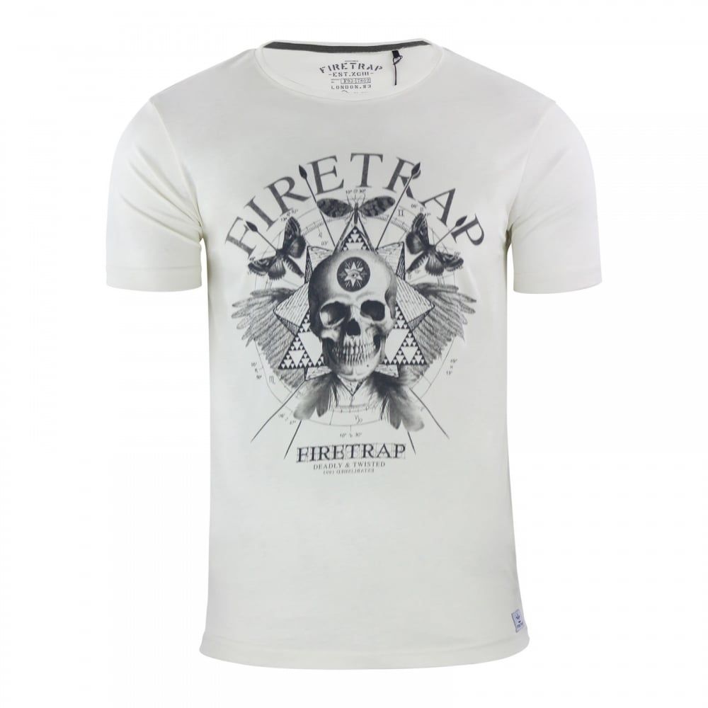 Firetrap Mens Dokis Cotton Crew Neck Short Sleeve Tee Vapous Grey