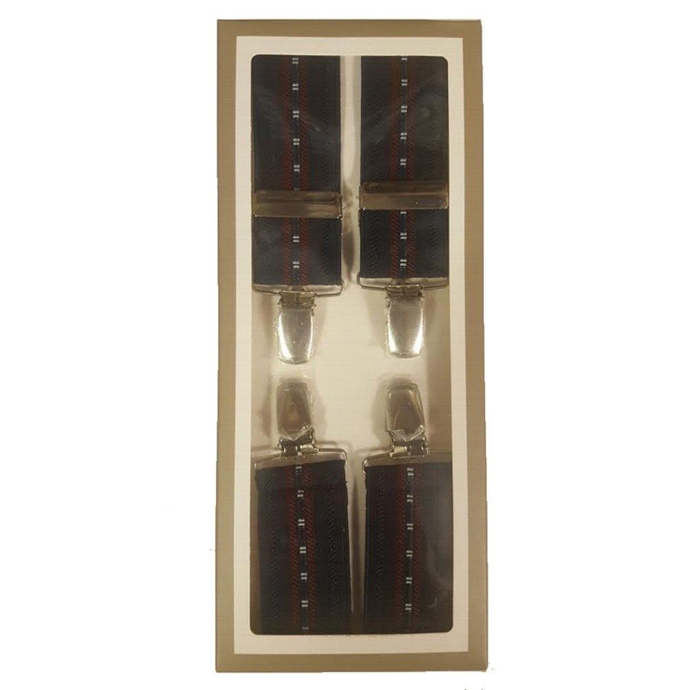 Carabou Classic 1.4" 35mm Wide Vintage Mod Mens Fancy Braces Navy