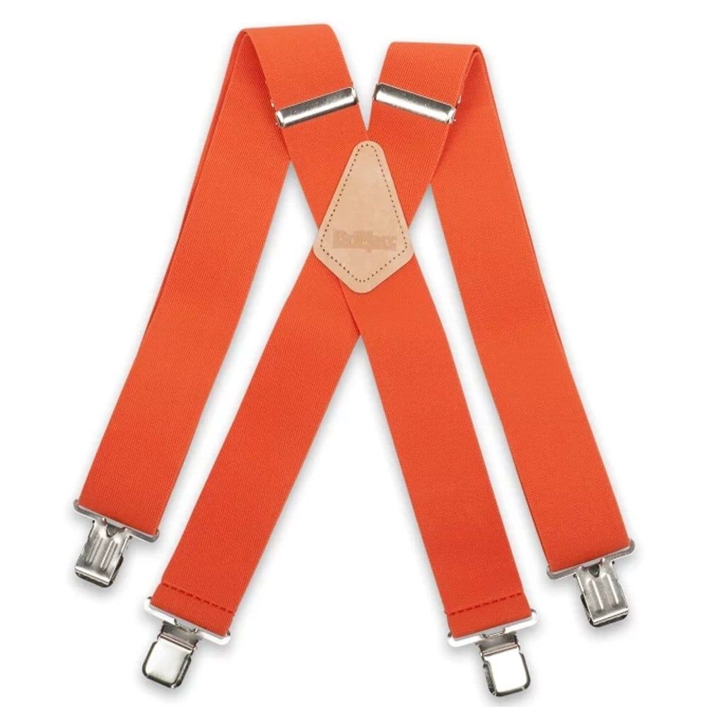 Brimarc Mens Heavy Duty Orange Braces Trouser Belt Suspender 2" 50mm Wide 