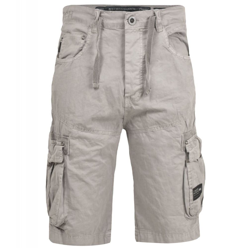 Crosshatch Mens Norbury Designer Cargo Combat Chino Shorts Wet Weather