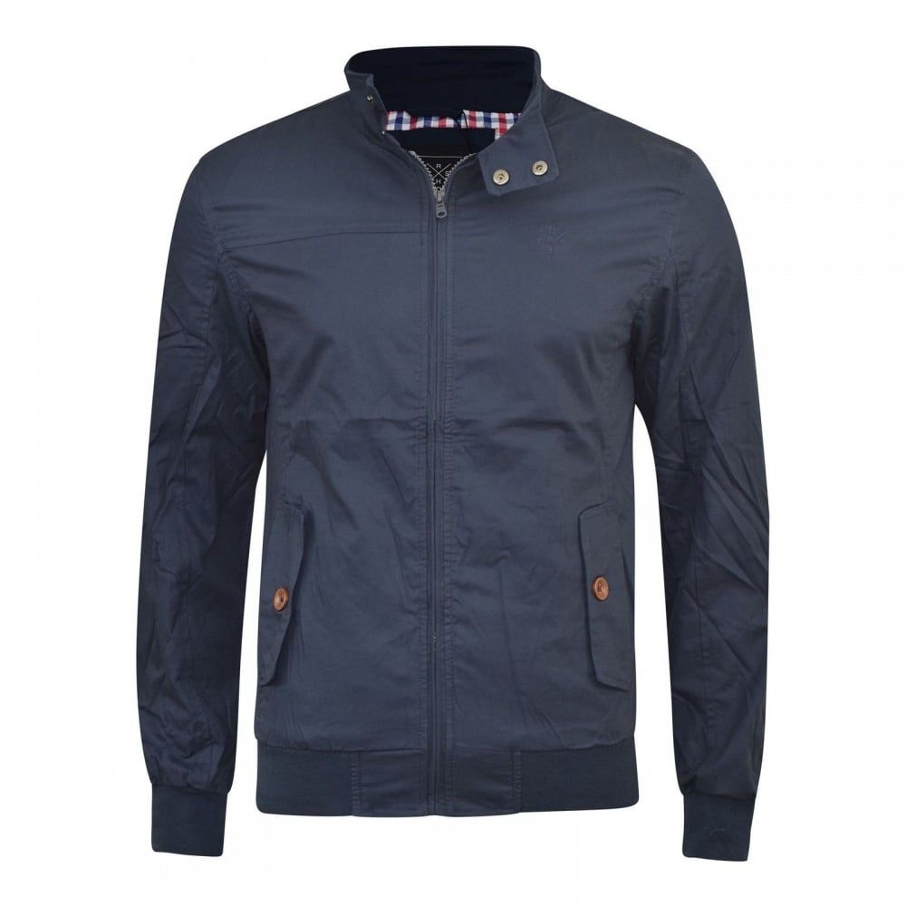 Crosshatch Mens Designer Harrington Haronz Jacket Night Sky