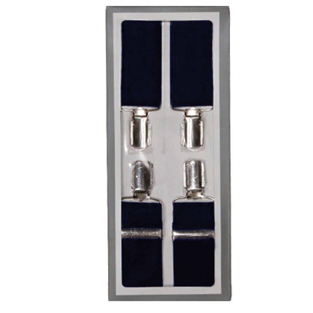 Carabou Classic 1" 24mm Thin Vintage Mod Mens Braces Navy