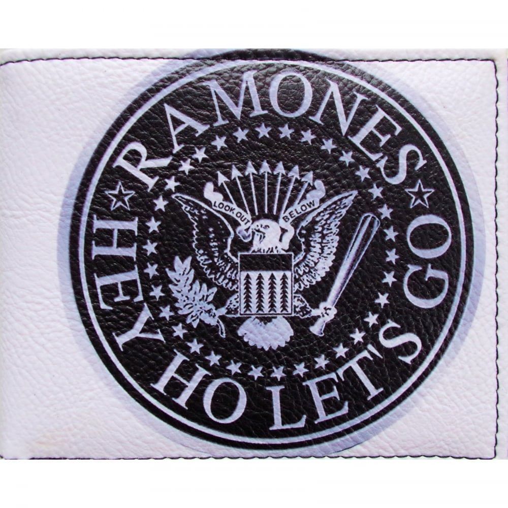 Warrior 1970s Style Punk PU Wallet Hey Ho White