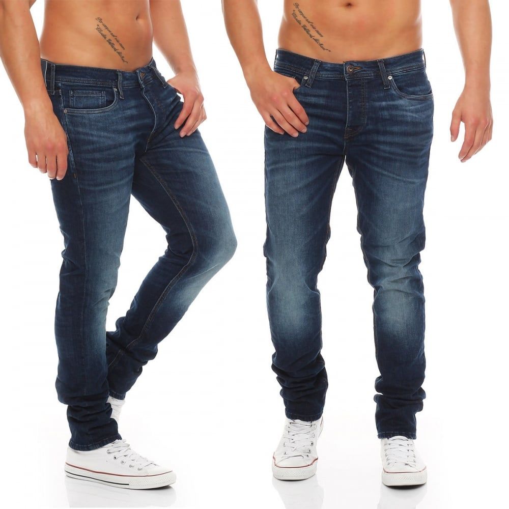 Jack & Jones Tim 893 Original Slim Fit Distressed Dark Used Look Jeans